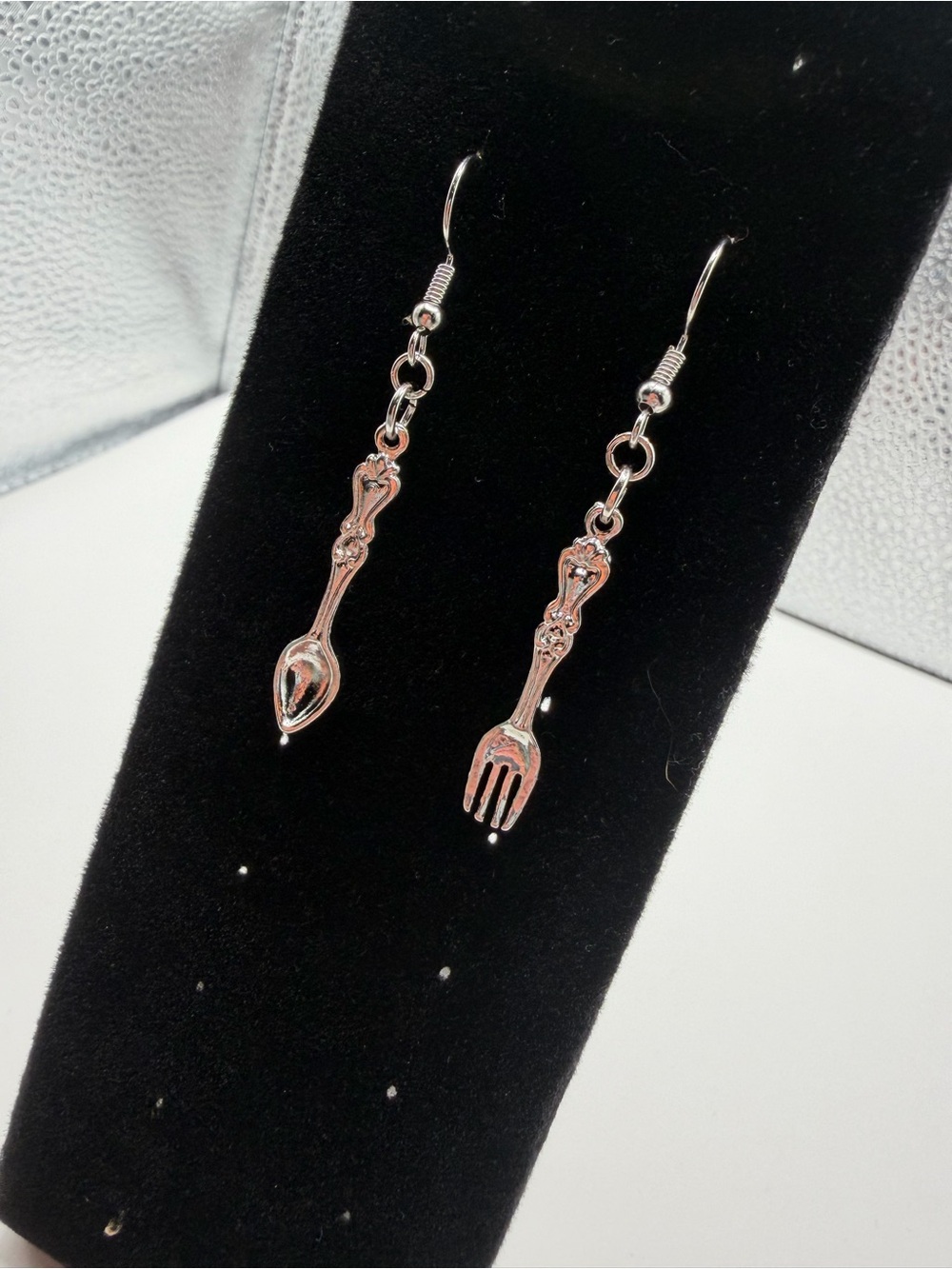 Silver Spoon & Fork Dangle Earrings - Women Jewelry